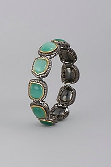 Black Rhodium Finish Zircon Bangle