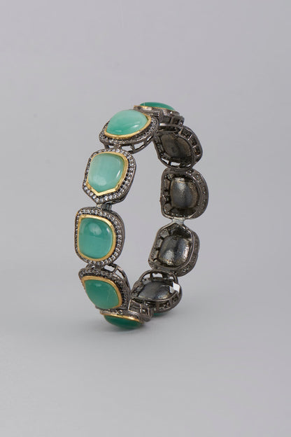 Black Rhodium Finish Zircon Bangle