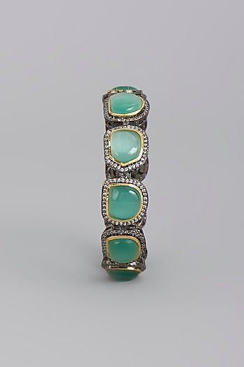 Black Rhodium Finish Zircon Bangle