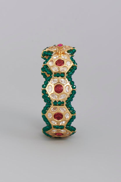 Gold Finish Meenakari Bangle