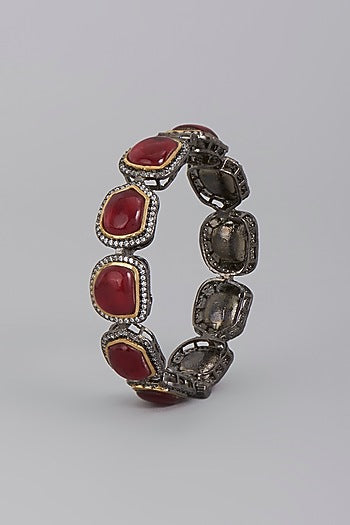 Black Rhodium Finish Zircon Bangle