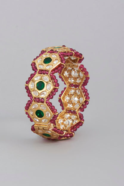 Gold Finish Meenakari Bangle