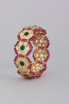 Gold Finish Meenakari Bangle