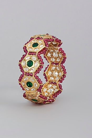Gold Finish Meenakari Bangle