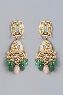 Gold Finish Imitation Kundan Polki Earrings