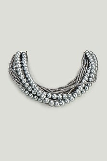 White Finish Shell Pearls Necklace