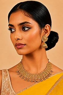 Gold Finish Temple Necklace Set