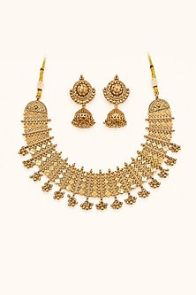 Gold Finish Temple Necklace Set