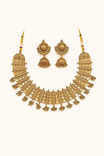 Gold Finish Temple Necklace Set