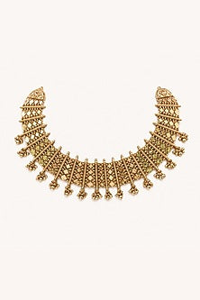 Gold Finish Temple Necklace Set