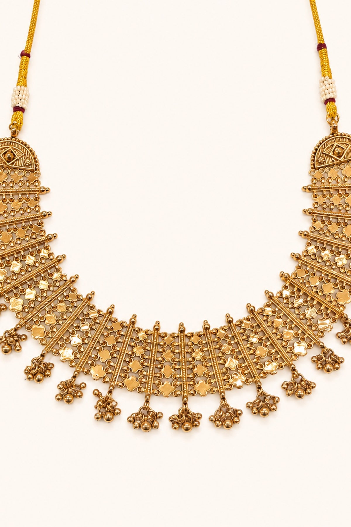 Gold Finish Temple Necklace Set