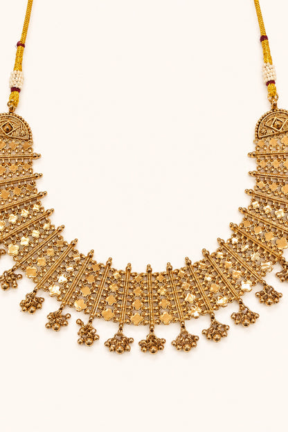 Gold Finish Temple Necklace Set