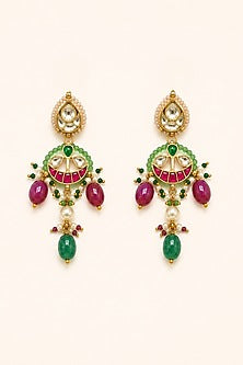 Gold Finish Kundan Polki Choker Necklace Set