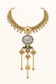 Two-Tone Finish Kundan Polki Necklace Set