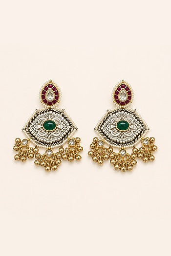 Two-Tone Finish Kundan Polki Necklace Set