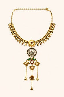 Two-Tone Finish Kundan Polki Necklace Set