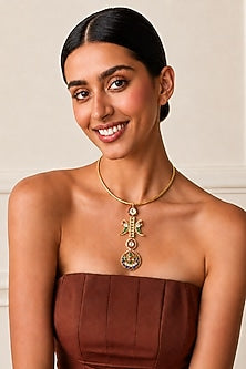 Gold Finis Imitation Polki Necklace