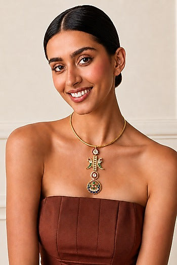 Gold Finis Imitation Polki Necklace