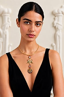 Gold Finis Imitation Polki Necklace