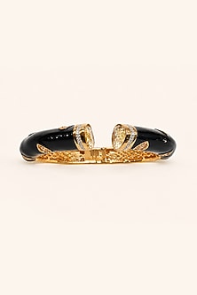 Gold Finish Topaz Stone Enameled Bangle