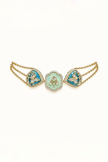 Gold Finish CZ Stone Choker Necklace Set