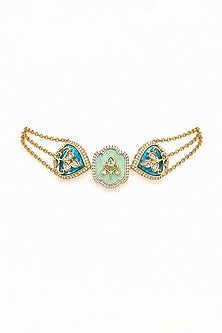 Gold Finish CZ Stone Choker Necklace Set