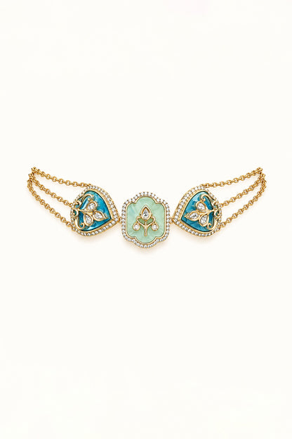 Gold Finish CZ Stone Choker Necklace Set