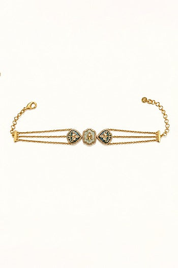 Gold Finish CZ Stone Choker Necklace Set