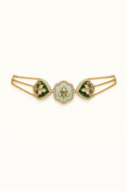 Gold Finish CZ Stone Choker Necklace Set