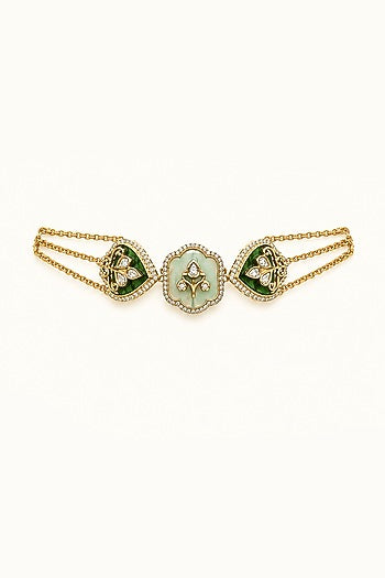 Gold Finish CZ Stone Choker Necklace Set
