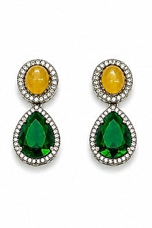 Gold Finish Multi-Colored Semi-Precious Stone Necklace Set