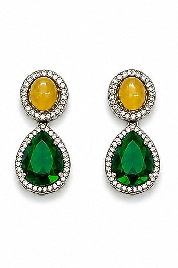 Gold Finish Multi-Colored Semi-Precious Stone Necklace Set