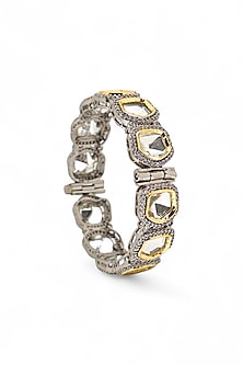 White Finish Imitation Kundan Polki Bangle