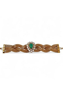 Gold Finish Imitation Kundan Polki Bracelet