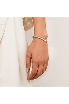 White Finish CZ Stone Bracelet