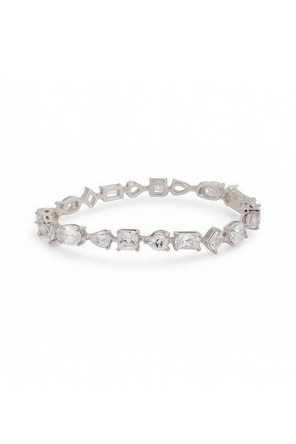 White Finish CZ Stone Bracelet