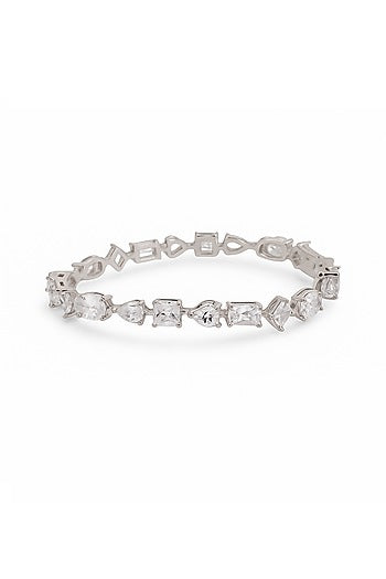 White Finish CZ Stone Bracelet