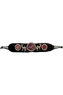 Gold Finish Multi-Colored Semi-Precious Stone Bracelet