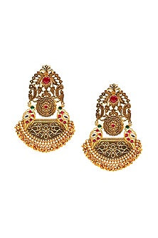 Gold Finish Imitation Kundan Polki Dangler Earrings