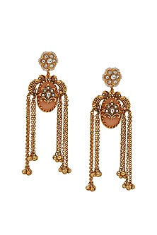 Gold Finish Imitation Kundan Polki Dangler Earrings