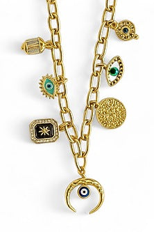 Gold Finish Charm Necklace