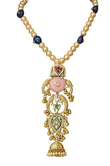 Gold Finish Imitation Kundan Polki Long Necklace