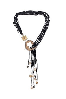 Two Tone Finish Agate Stone Long Necklace