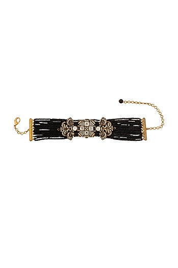 Two Tone Finish Beaded Choker Necklace