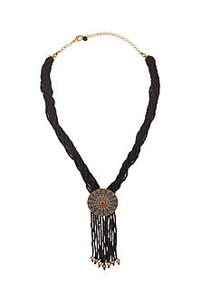 Two Tone Finish Beaded  Long Necklace