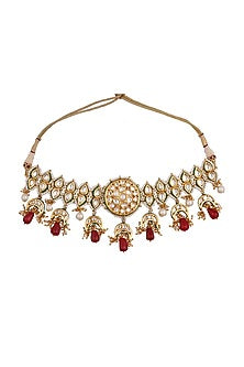 Gold Finish Kundan Polki Necklace