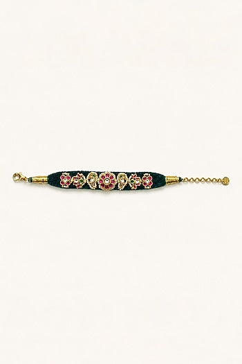 Gold Finish Imitation Kundan Polki Poochi Bracelet