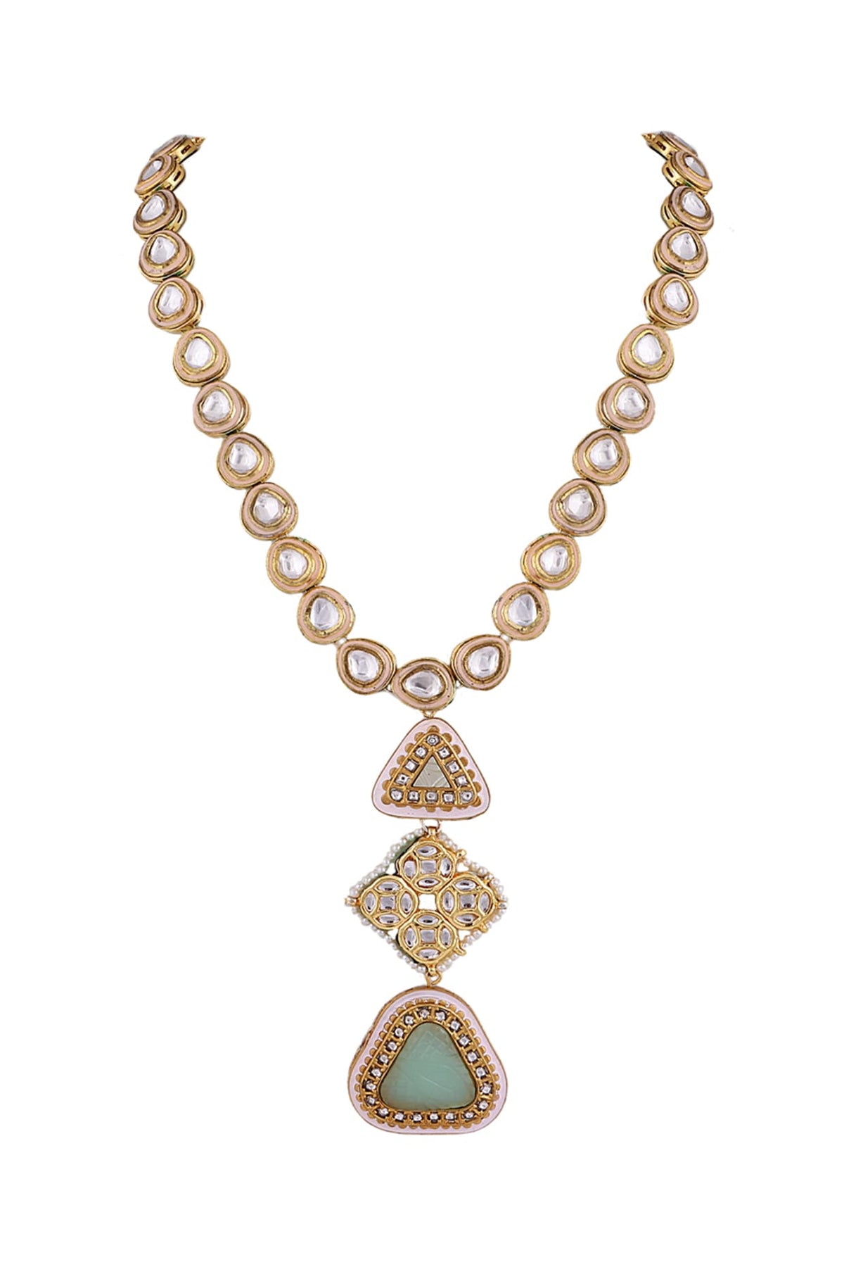 Gold Finish Semi-Precious Stone Necklace