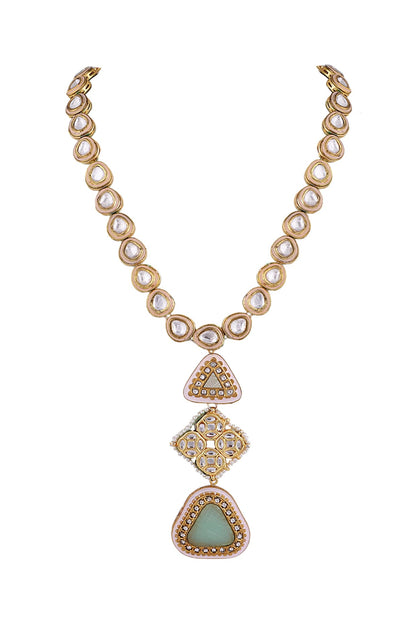 Gold Finish Semi-Precious Stone Necklace