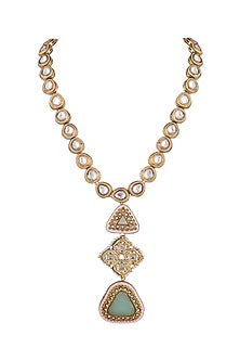 Gold Finish Semi-Precious Stone Necklace